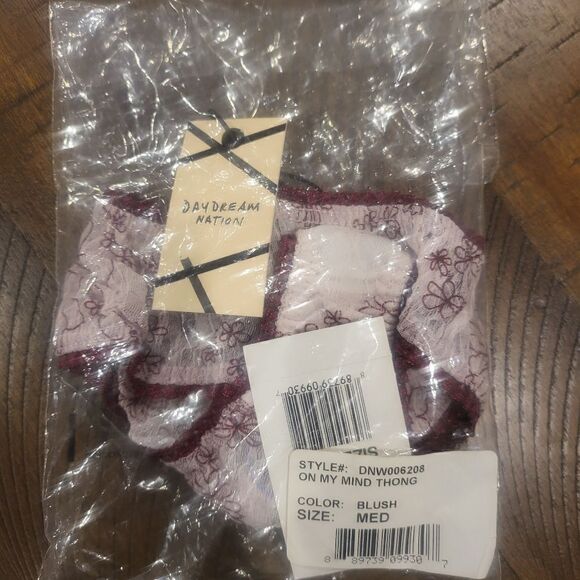 Dolls Kill x Daydream Nation On My Mind Floral Thong Meduim Blush - Picture 4 of 9